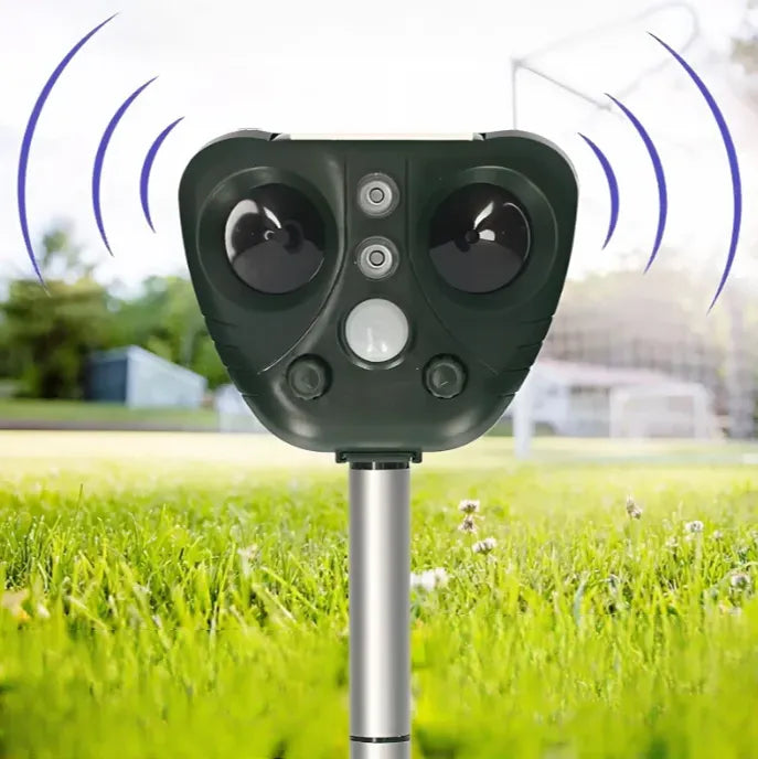 Outdoor Bird Repeller Solar-Powered Ultrasonic 30 Ft Coverage