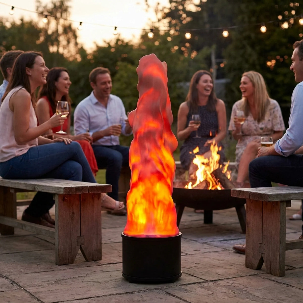 Outdoor Flame Light Realistic Flickering LED Plug-In & Rechargeable