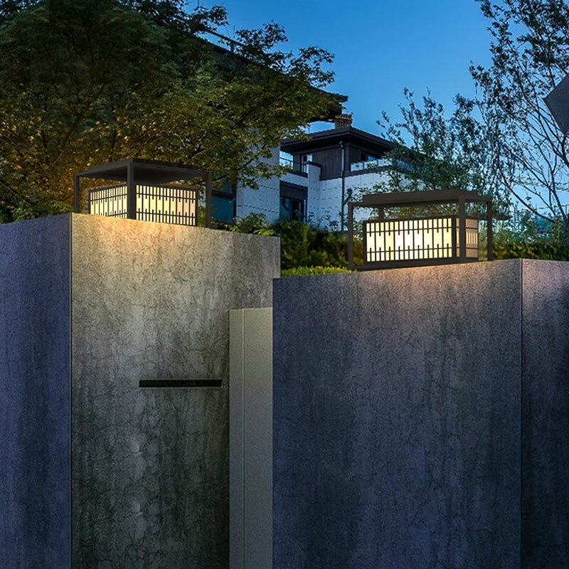 Outdoor Lantern Solar Geometric Design Weather-Resistant