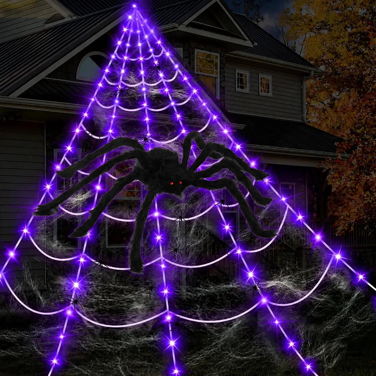 Outdoor Spider Lights Battery-Powered Remote Control 250 LEDs