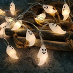 Outdoor String Lights Ghost-Shaped Battery-Operated & Weather-Resistant