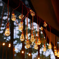 Outdoor String Lights Solar-Powered Dusk-To-Dawn Hemp-Rope Warm-White LED