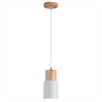 Pendant Light Metal & Wood Adjustable Height