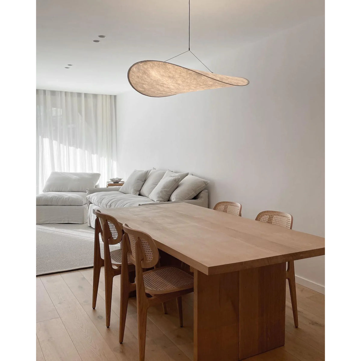 Pendant Light Sculptural Wavy Shade Diffused Warm Light
