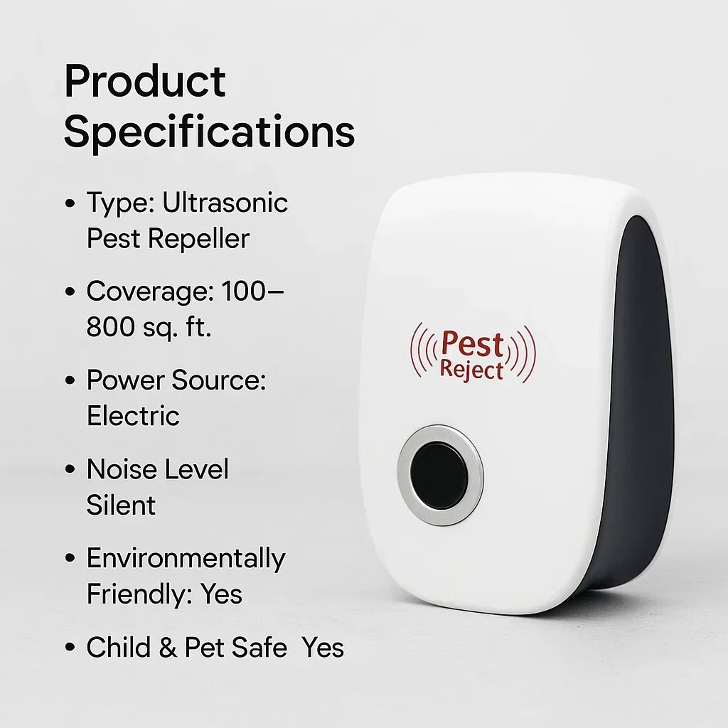 Pest Repellent Ultrasonic Adaptive Frequency Pet-Safe
