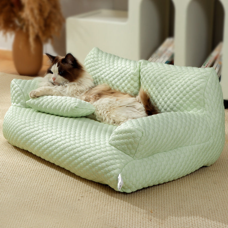 Pet Bed Ice Silk Cooling Removable Washable Cover