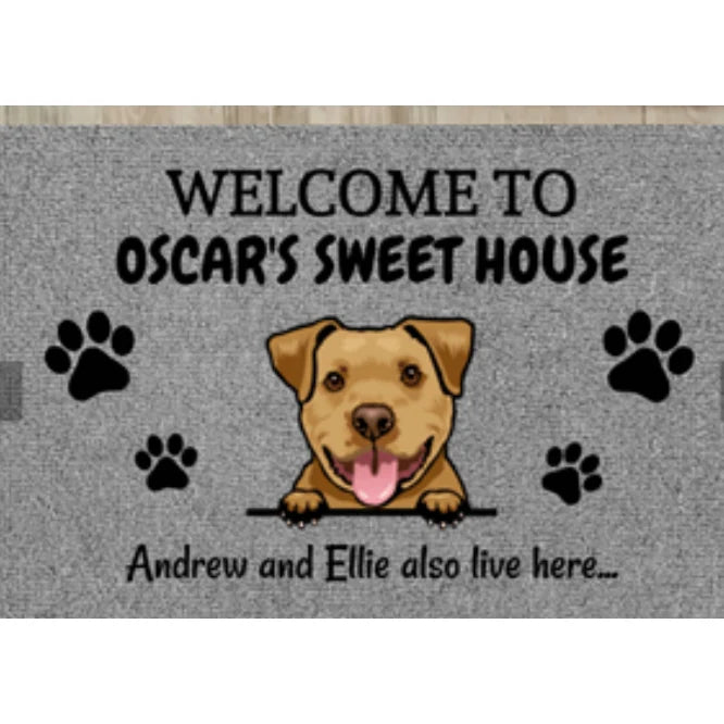 Pet Doormat Personalized Photo & Name Washable Non-Slip