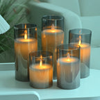 Pillar Candle Set Realistic Flickering Flame Battery-Operated