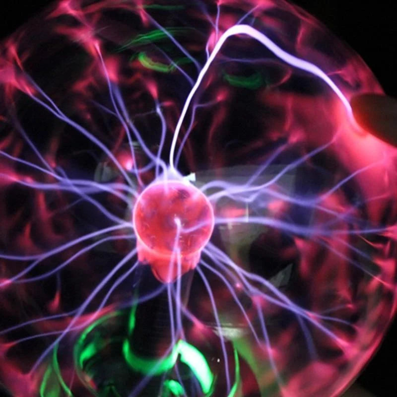 Plasma Ball Night Light Touch-Activated USB/Battery Powered
