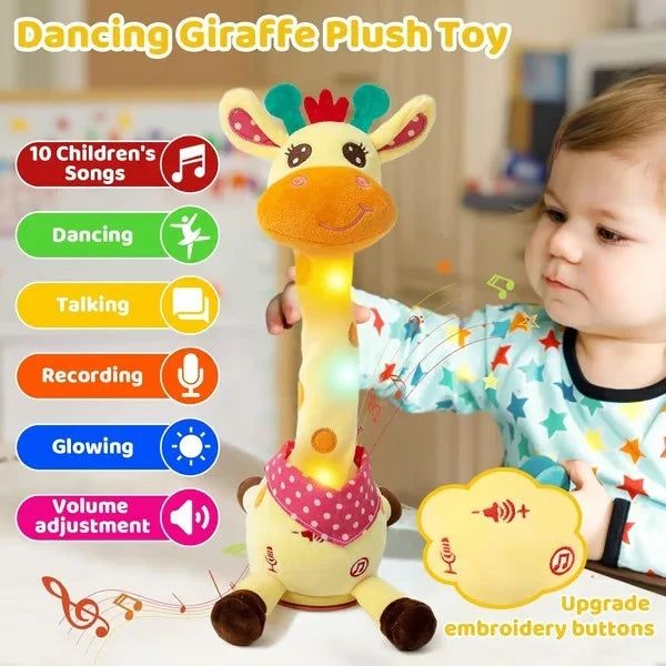 Plush Giraffe Toy Music & Voice Mimic