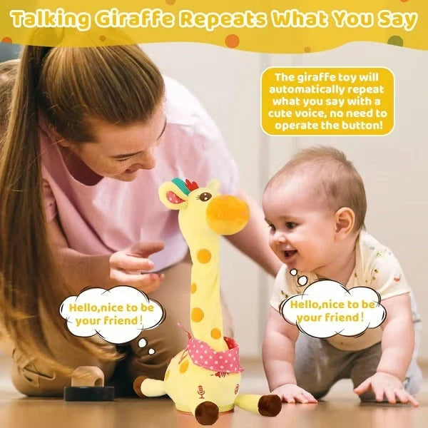 Plush Giraffe Toy Music & Voice Mimic