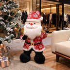 Plush Santa Embroidered Face Weighted Base