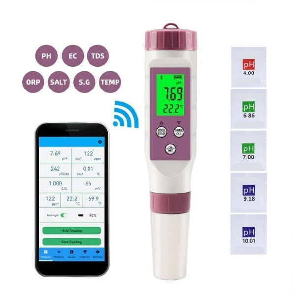 Pool & Spa Water Quality Tester 7-in-1 Digital