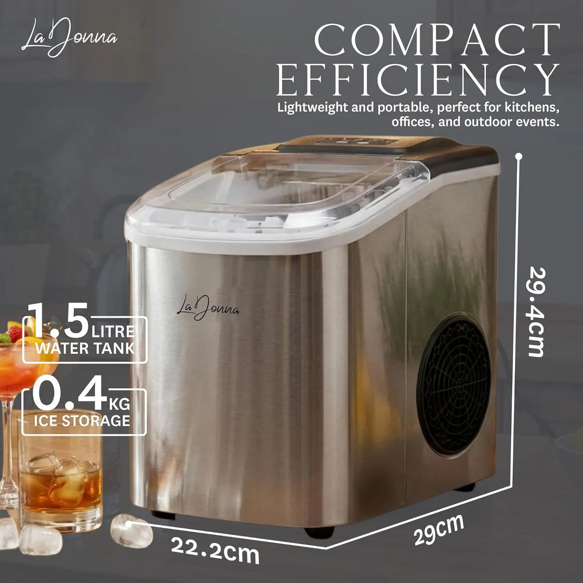 Portable Ice Maker Self-Cleaning Two Ice Sizes
