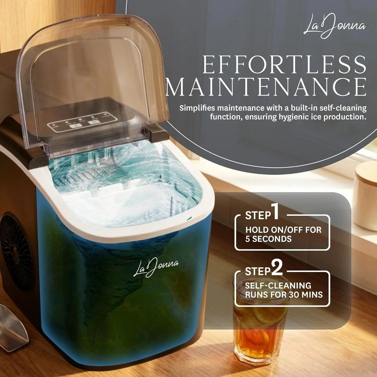Portable Ice Maker Self-Cleaning Two Ice Sizes