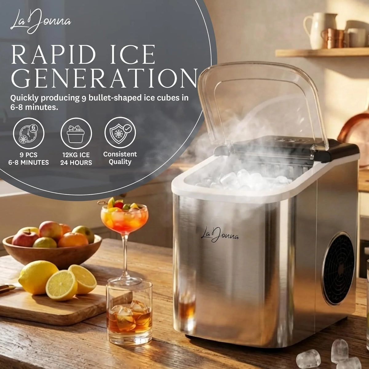 Portable Ice Maker Self-Cleaning Two Ice Sizes
