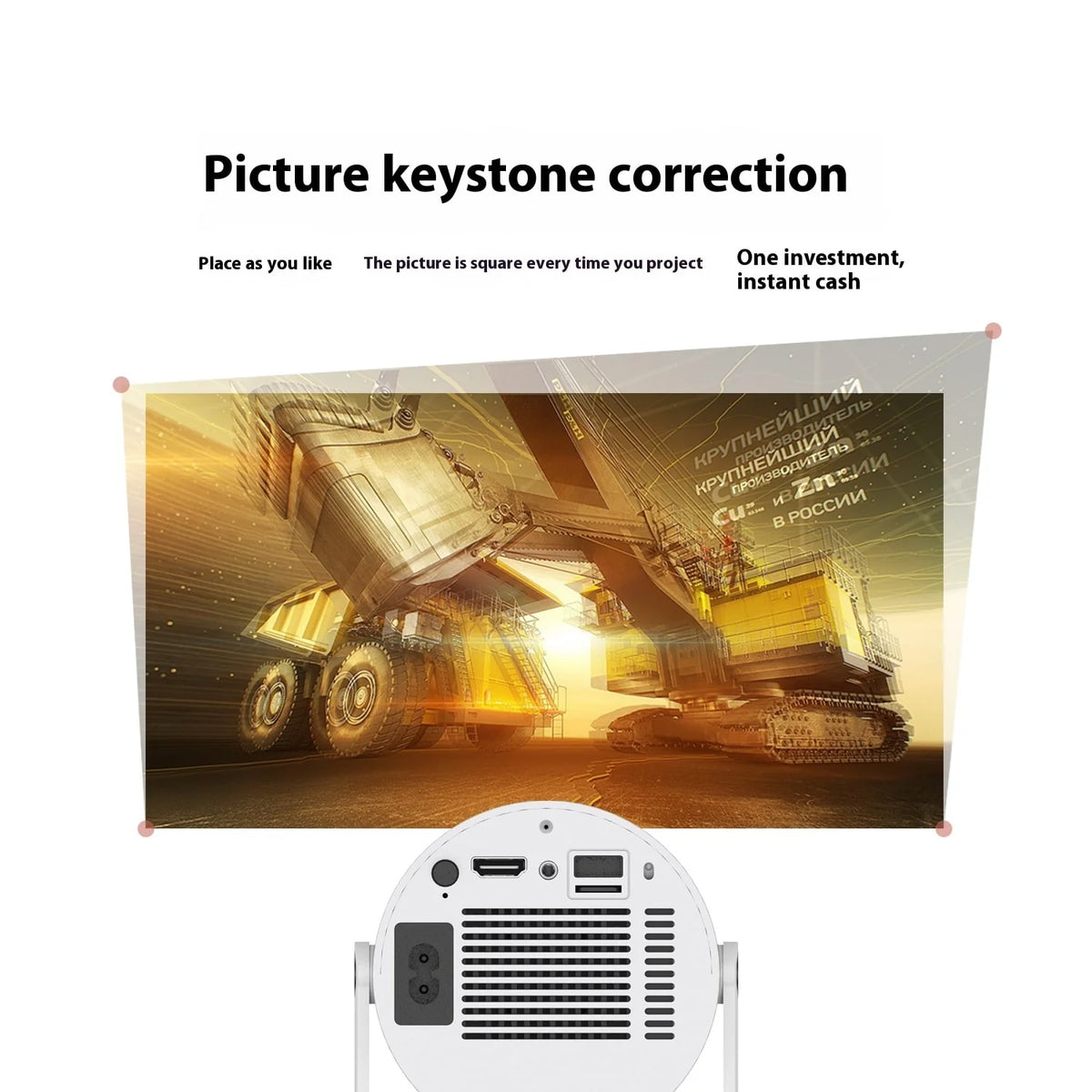 Portable Projector Ultra-Short Throw 180 Degree Rotating Stand