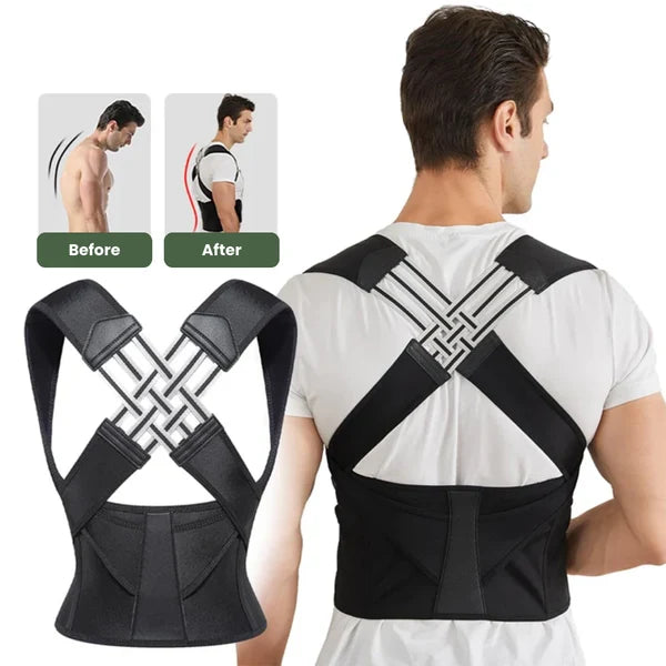Posture Corrector Adjustable Dual-Strap Breathable Upper & Lower Back