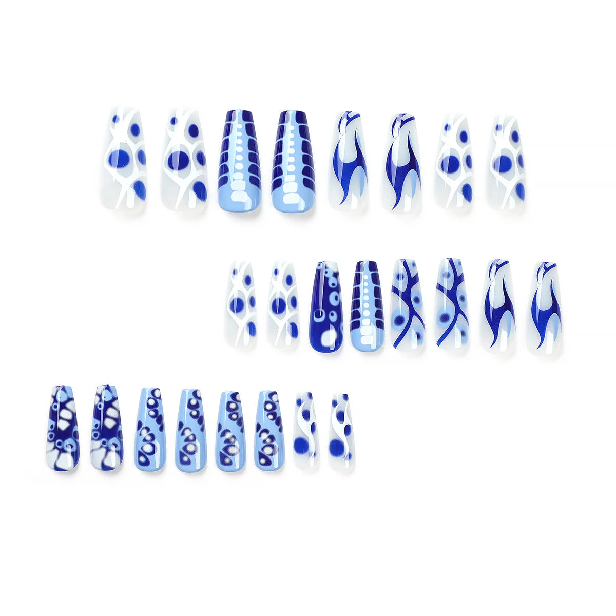 Press-On Gel Nails Modern Artistic Designs Easy Application