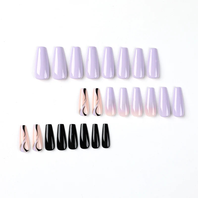 Press-On Nail Extensions Gradient & Decorative Easy Application