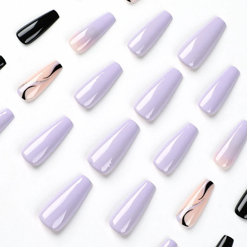 Press-On Nail Extensions Gradient & Decorative Easy Application