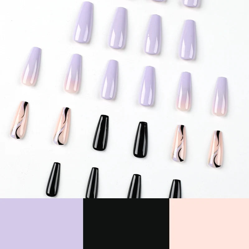 Press-On Nail Extensions Gradient & Decorative Easy Application