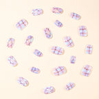 Press-On Nail Extensions Iridescent Geometric Lightweight Acrylic