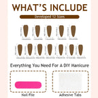 Press-On Nail Set 3D Sparkle Durable & Easy Application