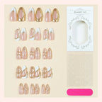 Press-On Nail Set 3D Sparkling Easy Application