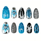 Press-On Nail Set Artistic Designs & Adhesive Backing