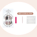Press-On Nail Set Artistic Designs All Sizes & Tools Included