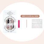 Press-On Nail Set Artistic Designs All Sizes & Tools Included