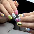 Press-On Nail Set Artistic Designs Reusable & Comfortable