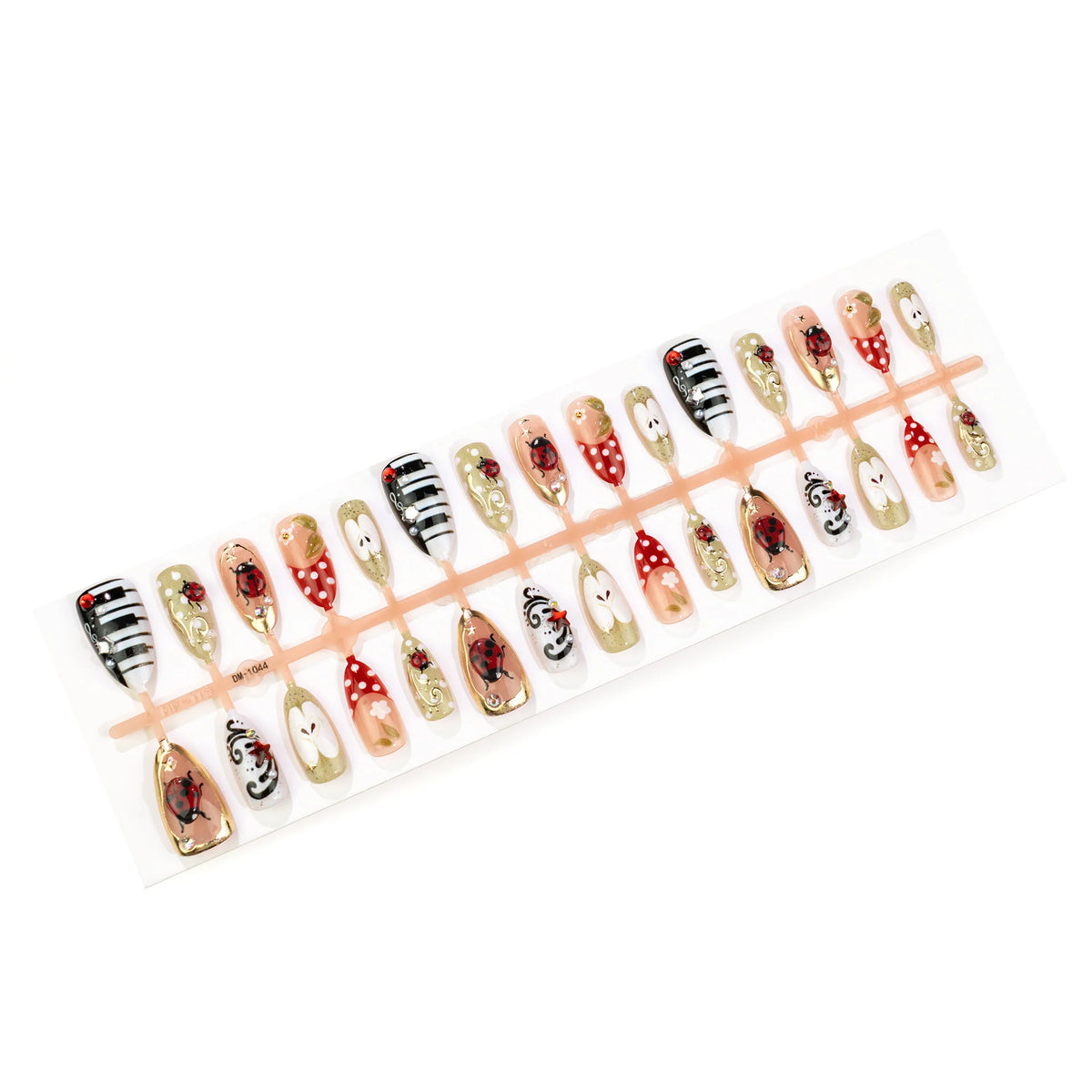 Press-On Nail Set Artistic Patterns Durable & Reusable