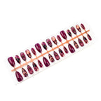 Press-On Nail Set Artistic Patterns Easy Application & Chip-Resistant