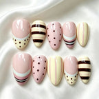 Press-On Nail Set Artistic Patterns Self-Adhesive & Reusable