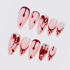 Press-On Nail Set Blood-Accent Gothic Multiple Sizes