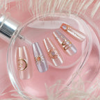 Press-On Nail Set Celestial Designs Glue & Multiple Sizes