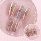 Press-On Nail Set Celestial Designs Glue & Multiple Sizes