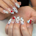 Press-On Nail Set Cherry Design Peel-And-Stick Multiple Sizes