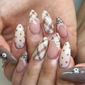 Press-On Nail Set Chic Patterned Self-Adhesive