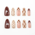 Press-On Nail Set Chic Patterned Self-Adhesive