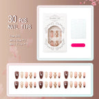 Press-On Nail Set Chic Patterned Self-Adhesive