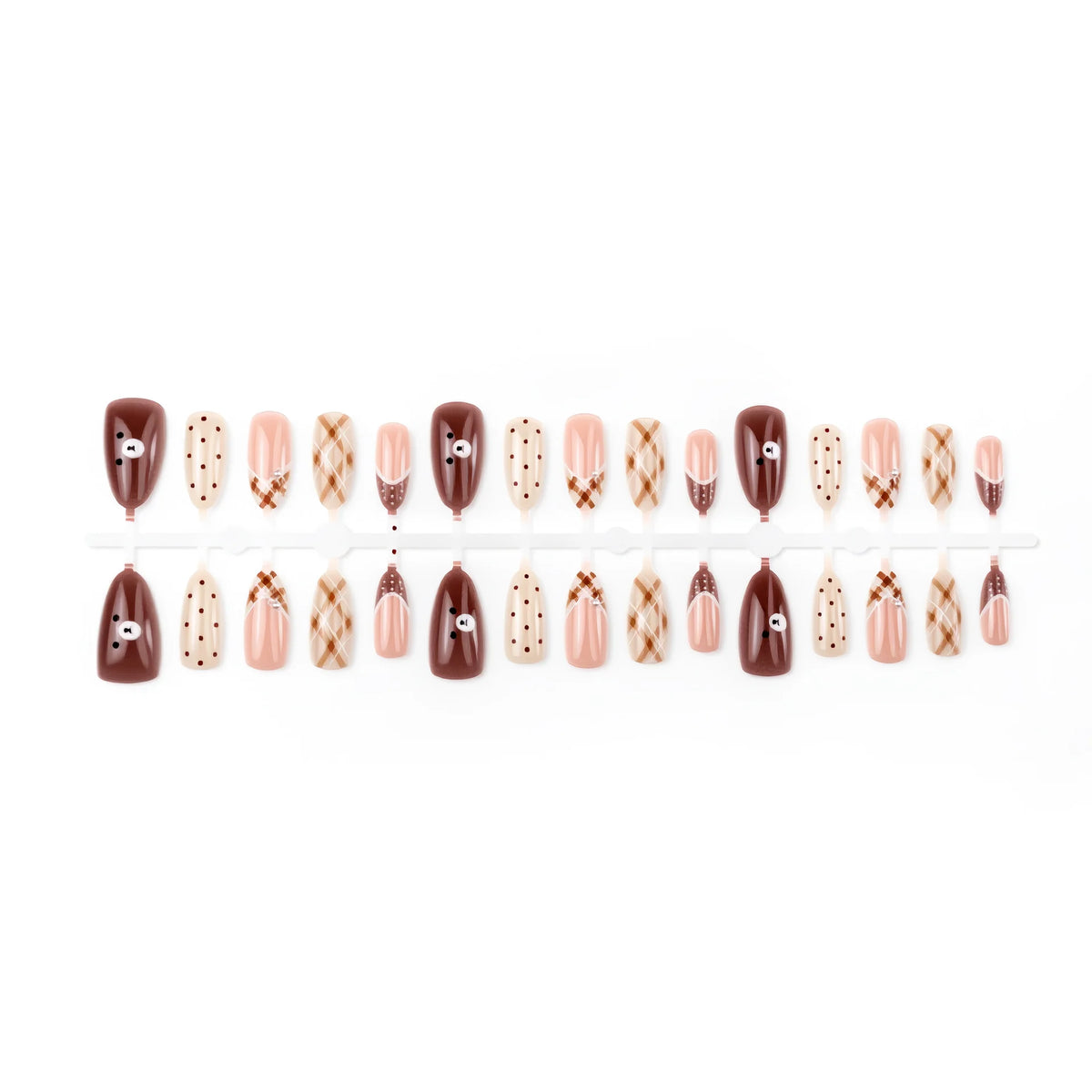Press-On Nail Set Chic Patterned Self-Adhesive
