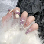 Press-On Nail Set Cloud Design Pre-Applied Adhesive
