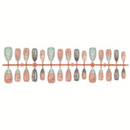 Press-On Nail Set Coastal Seashell Designs Long-Lasting Wear