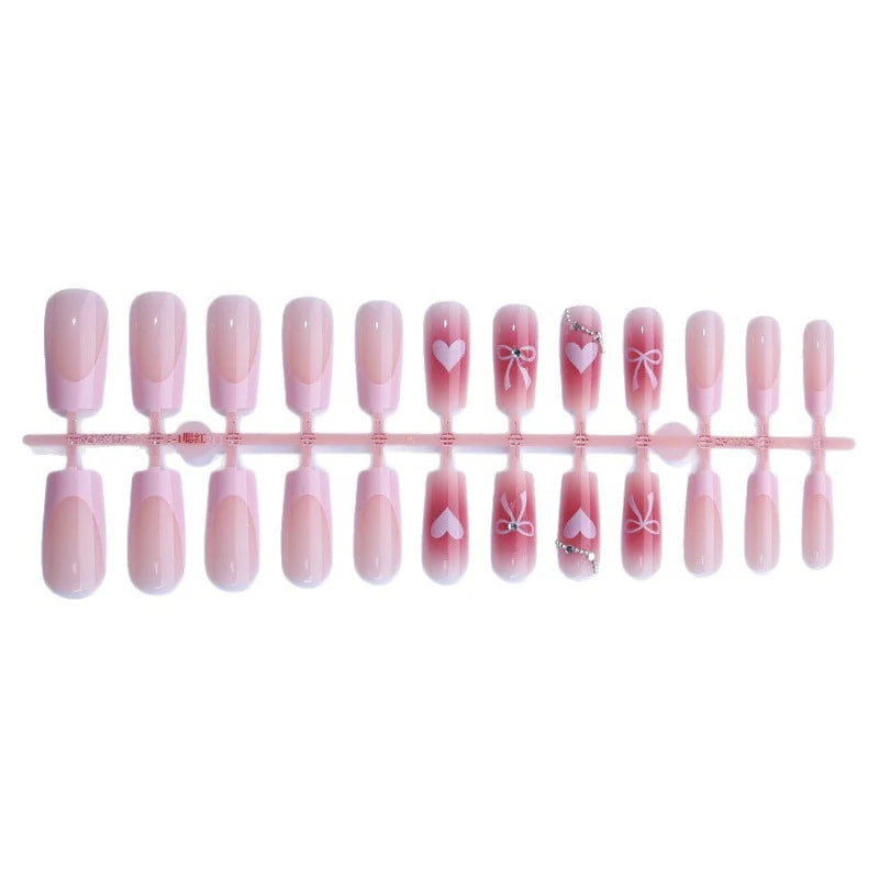 Press-On Nail Set Designer Bows & Sparkle