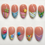 Press-On Nail Set Easy Application Patterned Designs