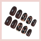 Press-On Nail Set Elegant Leopard Pattern Easy Application