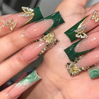 Press-On Nail Set Embellished Designs Reusable Long-Lasting